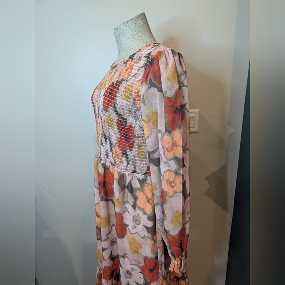 Mad About Style Jilly Box Grace Farm Floral Smocked Midi Dress Size L NWOT - Picture 14 of 17